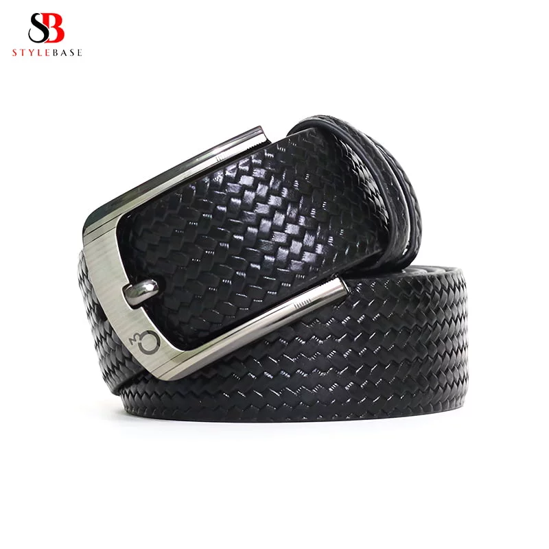BPA1 O3 Braided Pattern Belt for Men