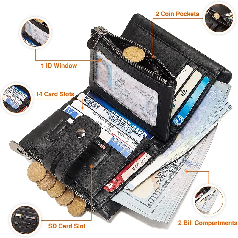 K8180 Kavis Multifunctional Genuine Leather Wallet