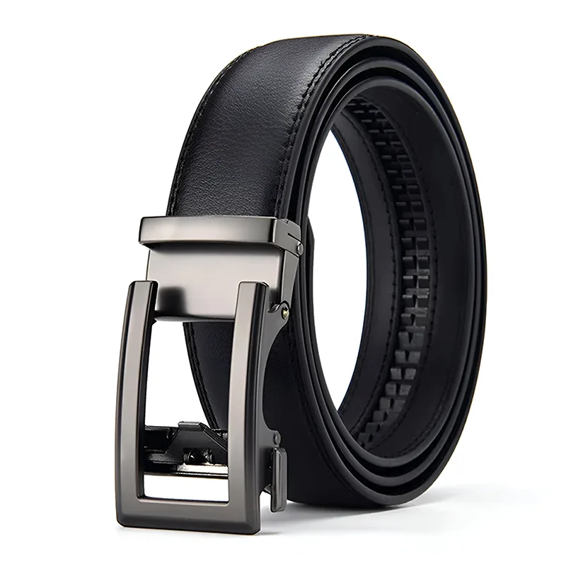 BAF5 Formal Style Hollowed Automatic Buckle Belt for Men