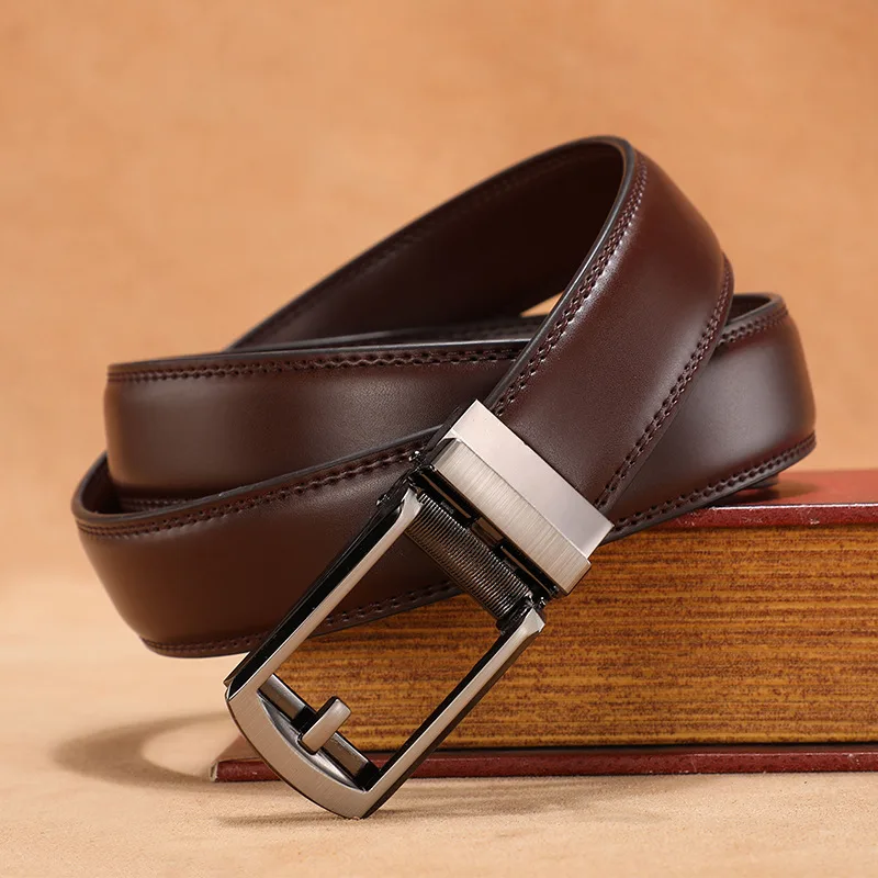 BAF12 Formal Style Hollowed Automatic Buckle Belt for Men